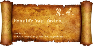 Meszlényi Anita névjegykártya
